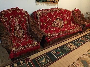 kreslo divan: Klassik yumşaq mebel dəsti - Tərkibi: 3 nəfərlik divan + 2 ədəd iri — 3