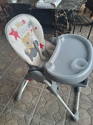 usaq masasi: Məhsul 1: Uşaq yemək kreslosu - Rəng: boz/gümüşü tonlarda, yumşaq — 2