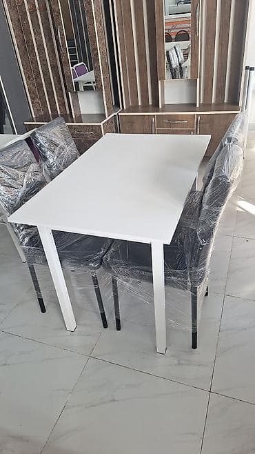 metbext masasi: Mətbəx üçün, Yeni, Açılmayan, Kvadrat masa, 4 stul — 3