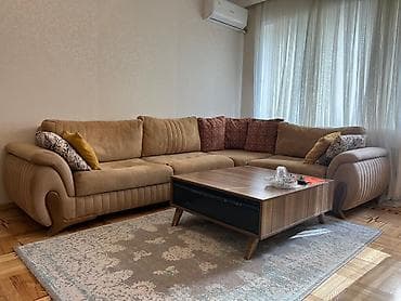 Künc divan dəsti və kofe masası 350 azn - Stil: Müasir, yumşaq xətlər