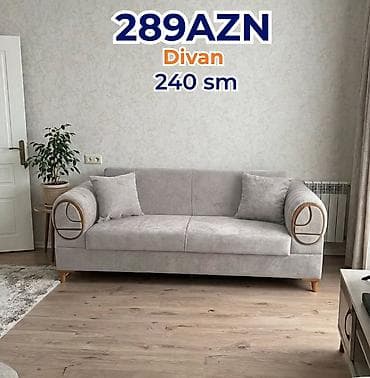 divan divan: Divan – 240 sm - Rəng: açıq boz - Ümumi uzunluq: 240 sm - Yumşaq — 1