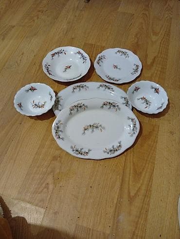 Nahar dəsti, rəng - Ağ, Farfor