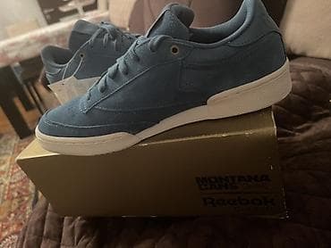 mavi ayaqqabılar: Reebok Classics C85 – mavi zamşa idman ayaqqabısı - Model: Reebok — 8