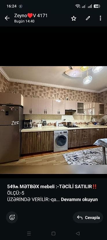 divan satilir tecili: *549₼ MƏTBƏX mebeli :-TƏCİLİ SATILIR*‼️ ÖLÇÜ:-5 ÜZƏRİNDƏ VERİLİR:-qaz — 1
