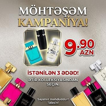 30 ml A klass mini ətirlər. 3 ədədi 9.90 azn Bakı daxili metrolara — 10