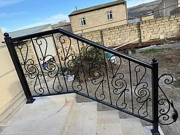 Dəmir pilləkən məhəccəri - Material: qalın profilli metal/dəmir -