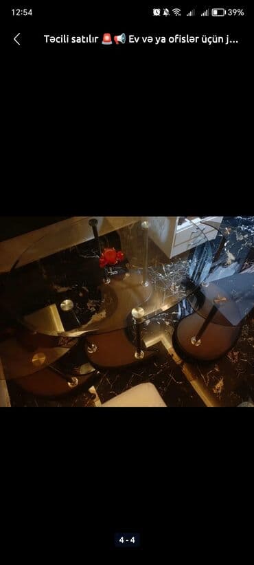 açılan masalar: Jurnal masası, Yeni, Açılan, Şüşə, Oval masa — 4