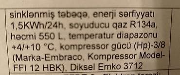 vitrin qolu: Vitrin soyuducu.Yenidir.Məlumatlar qeyd olunub.Qiymət 500 — 2