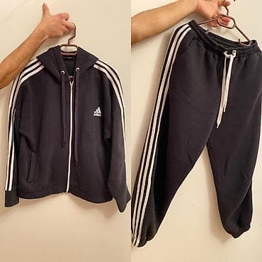 kisi cins salvar modelleri: İdman dəsti, Adidas, L, rəng - Qara — 1