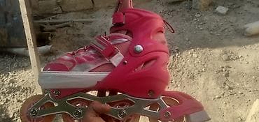 Roliklər: Uşaq üçün təkərli konki (inline roller) - Rəng: çəhrayı - Təkər sayı — 1