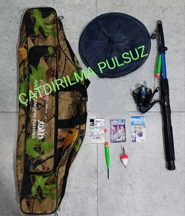 qar xizəkləri: Balıqçılıq üçün tam set Məzmun: - Teleskopik qamış (spin) və üzərində — 1