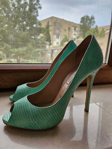 platforma mokasinlər: Tuflilər, Ölçü: 39, rəng - Yaşıl, İşlənmiş — 1