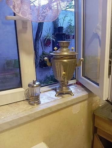 samovar 5l: Klassik metal samovar elektrik. qədim. LATUN unvani Əmircan - — 3