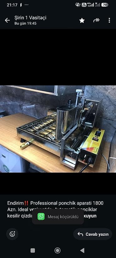 Endirim‼️ Professional ponchik aparati 1800 Azn. Ideal veziyyetde
