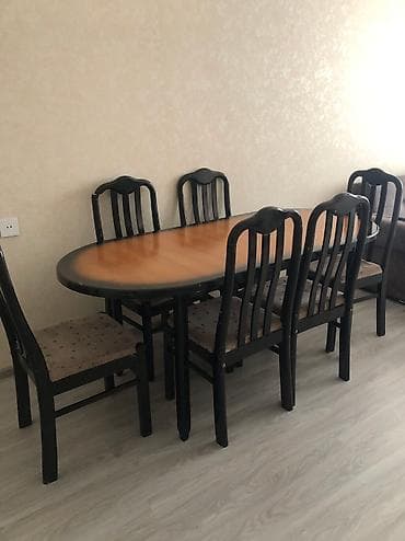 stul stol desti: Qonaq otağı üçün, İşlənmiş, Oval masa, 6 stul — 2