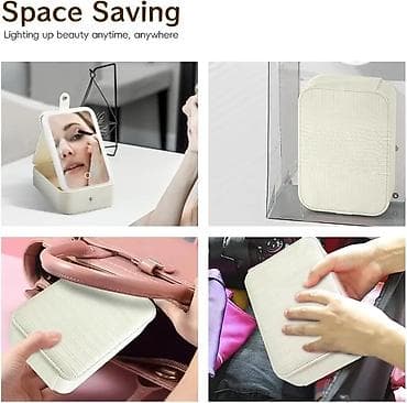 LED işıqlı makiyaj güzgülü kosmetik/qızıl qabı - Kompakt ölçülü — 6