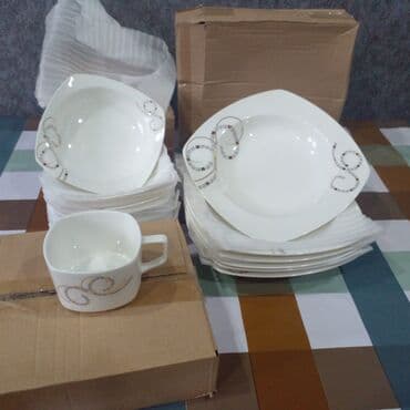 обеденный сервиз: Обеденный набор, цвет - Белый, Фарфор, 12 персон, Турция — 7