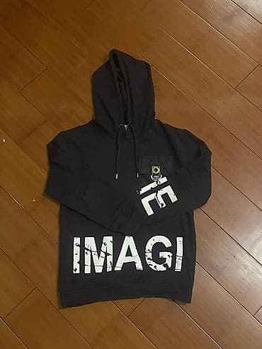 8-9-10 yaşlı uşaqlar üçündür Qara rəngli kapüşonlu sviter - Model: Ön