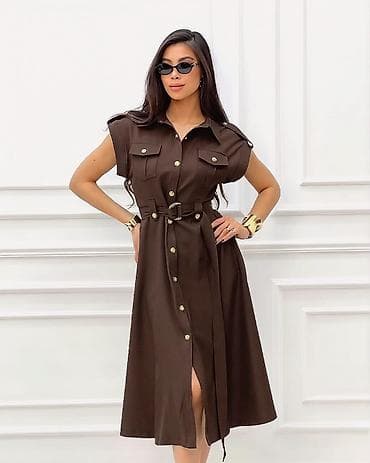 kətan şalvar: Qadın donu – safari üslubu, beldən kəmərli Standart ölçü - Model — 2