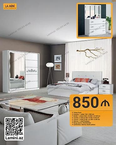 Yataq Dəsti – La Mini - Qiymət: 850 ₼ - Çarpayı: 1 ədəd, 160 × 200 sm