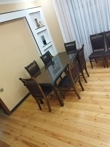 masa ustu komputerlerin qiymeti: Qonaq otağı üçün, Açılmayan, Dördbucaq masa, 8 stul — 2