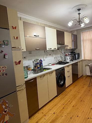 Mətbəx mebeli (modul dəst) - Üslub: müasir, parlaq krem/qəhvəyi lalafo.az -da Mətbəx mebeli (modul dəst) - Üslub: müasir, parlaq krem/qəhvəyi