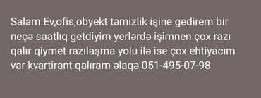 Təmizlik | Mənzillər, Ofislər, Evlər | Gündəlik təmizlik, Təmirdən sonra təmizlik, Pəncərələrin, fasadların yuyulması