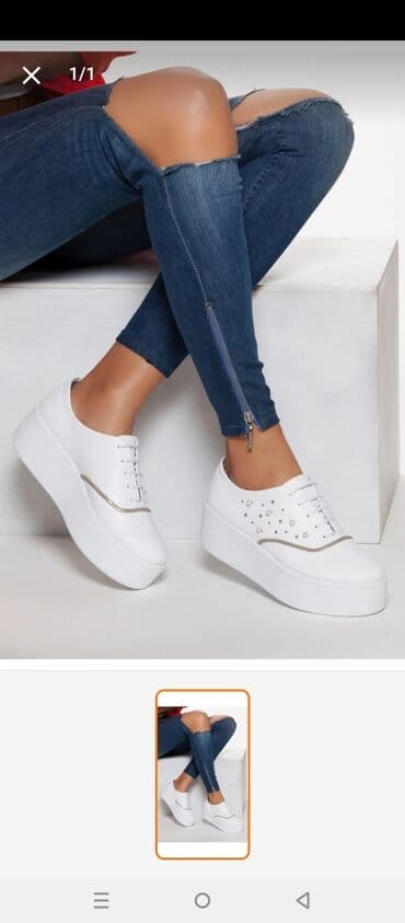 Ölçü: 39, rəng - Ağ, Yeni