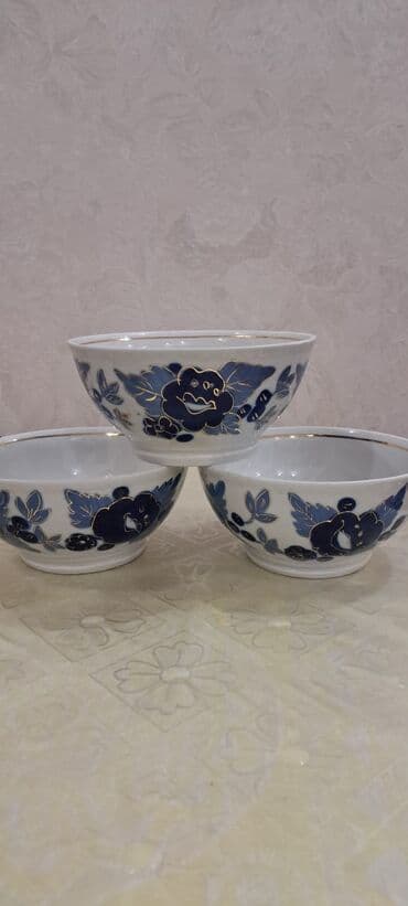 Süfrə ləvazimatları: Kasalar, rəng - Ağ, Farfor — 1