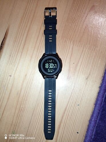 elektron qol saatları: Rəqəmsal idman saatı – qara rəng, silikondan rezin kəmər — 4