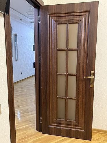 qapi dekoru: İkiqat və tək yaruslu interyer qapıları dəsti - Material: qoz rəngli — 3