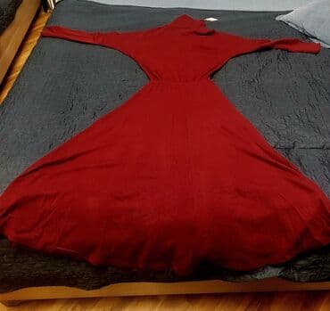 toxunma yun donlar: Qırmızı triko don - Rəng: parlaq qırmızı/bordo ton - Model: uzunboğaz — 2