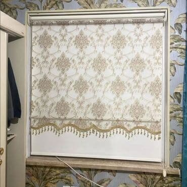 Товары для праздников: Zərif naxışlı jalüz pərdələr - Model: Klassik damask və çiçək motivli — 2