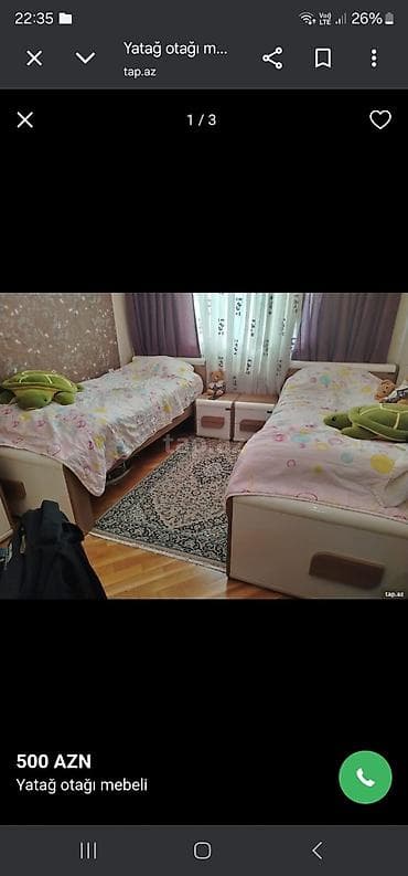 krovat: Oğlan və qız üçün, İşlənmiş, 2 təknəfərlik çarpayı — 2