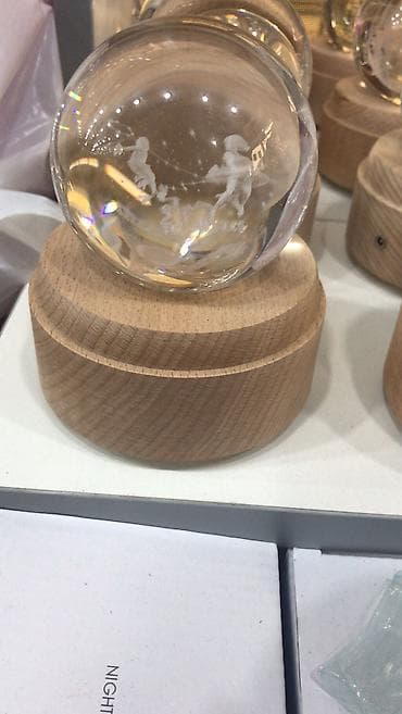 19 litre su: Krisdal kureler icdeeine 3d fiqurlar var! Altinda isiq yanir buda — 2