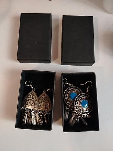 yuxuda sirga: Boho tərzində iki cüt sırğa dəsti, taptazadi hec istifade olunmayib — 1