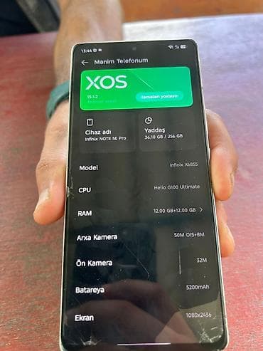 printer rengli: Infinix HOT 50 Pro, 256 GB, rəng - Gümüşü, Sensor — 8