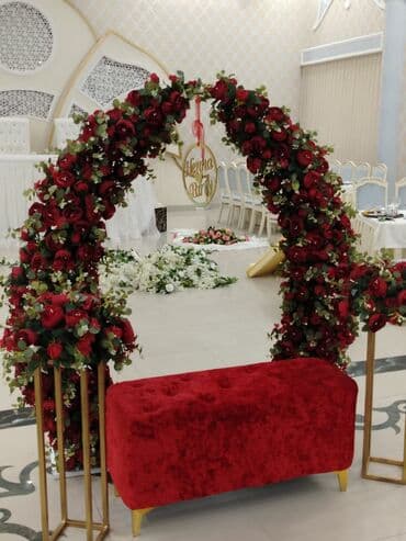 Xına/nişan mərasimləri üçün dekor dəsti - Tərkibi: qırmızı gül və