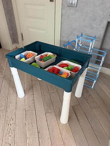 lego konstruktor: Uşaq üçün çoxfunksiyalı konstruksiya masası - 2-si 1-də dizayn: Üst — 2