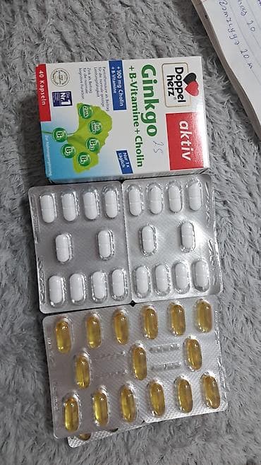 Vitaminlər və BAƏ: Məhsul: Doppelherz aktiv Ginkgo + B Vitaminləri + Xolin — 1