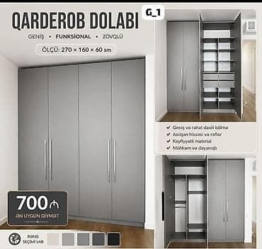 asilqan 58 azn: Qarderob dolabı – geniş, funksional, zövqlü dizayn. Ölçü: 270 × 160 × — 1