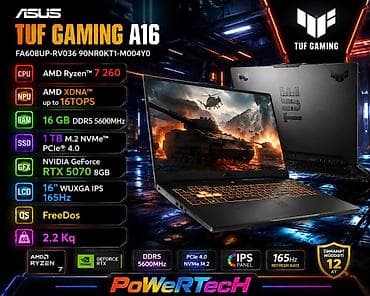 Yeni ASUS TUF Gaming, 16 ", AMD Ryzen 7, 1 TB, Ünvandan götürmə, Pulsuz çatdırılma, Ödənişli çatdırılma lalafo.az -da Yeni ASUS TUF Gaming, 16 ", AMD Ryzen 7, 1 TB, Ünvandan götürmə, Pulsuz çatdırılma, Ödənişli çatdırılma