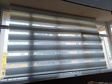 Zebra tipli jalüz pərdə - Rəng: açıq krem/boz tonlarında, zolaqlı