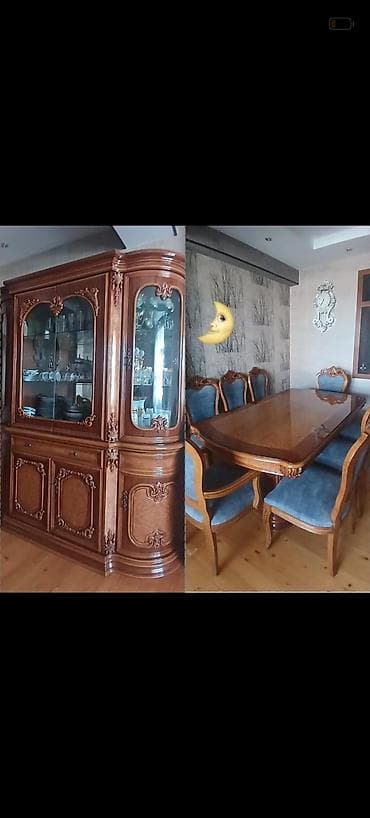 Для гостиной, Нераскладной, Прямоугольный стол, 6 стульев