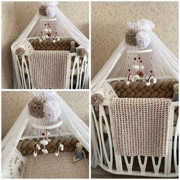 körpə uşaq yataqları: Oğlan və qız üçün, Yumru, Beşik, Dəst ilə, Matras ilə, Yellənmə mexanizmsiz — 1