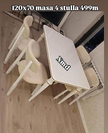 metbex stolari: Mətbəx üçün, Yeni, Açılmayan, Dördbucaq masa, 4 stul — 1