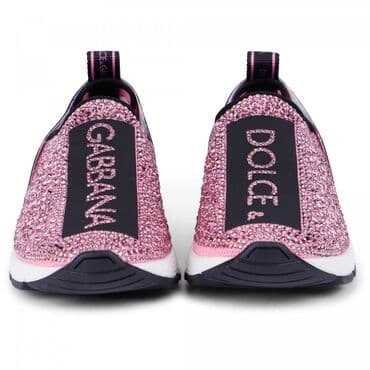 Cinslər və şalvarlar: DOLCE & GABBANA Girls' Crystal Sneakers in Pink yenidi Razmer 27 — 3