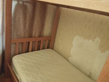 alt ust kravat: Oğlan və qız üçün, Çarpayı, Matras ilə, Siyirməsiz, Taxta — 6