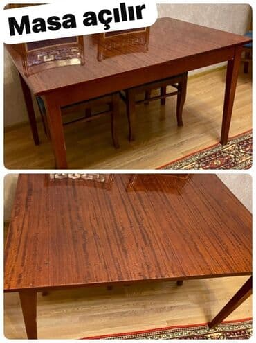 стол из массива дерева: Гостиный стол, Раскладной, Дерево, Прямоугольный стол — 1