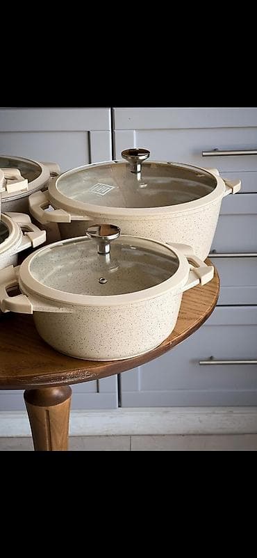 qazan dəsti: Qazan, rəng - Qara, Alüminium — 5